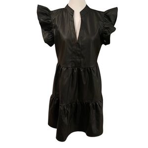 NWT Entro Women’s Small Dress Black Fall Winer Midi Casual Dress.